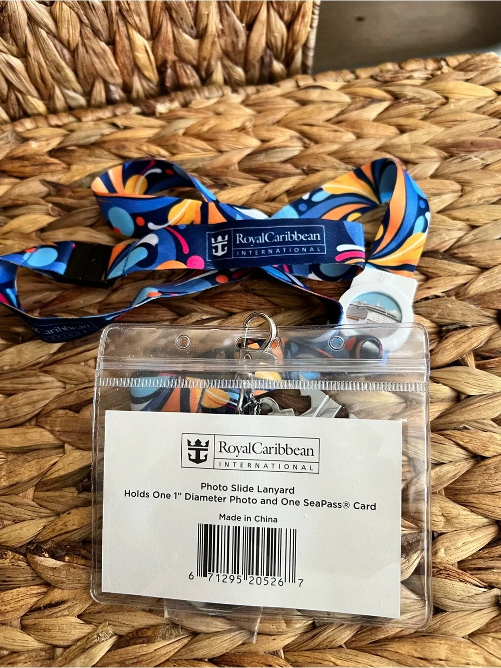 Royal Caribbean Clear Badge Holder with Two Silver Crown Charms - Picture 3 of 4